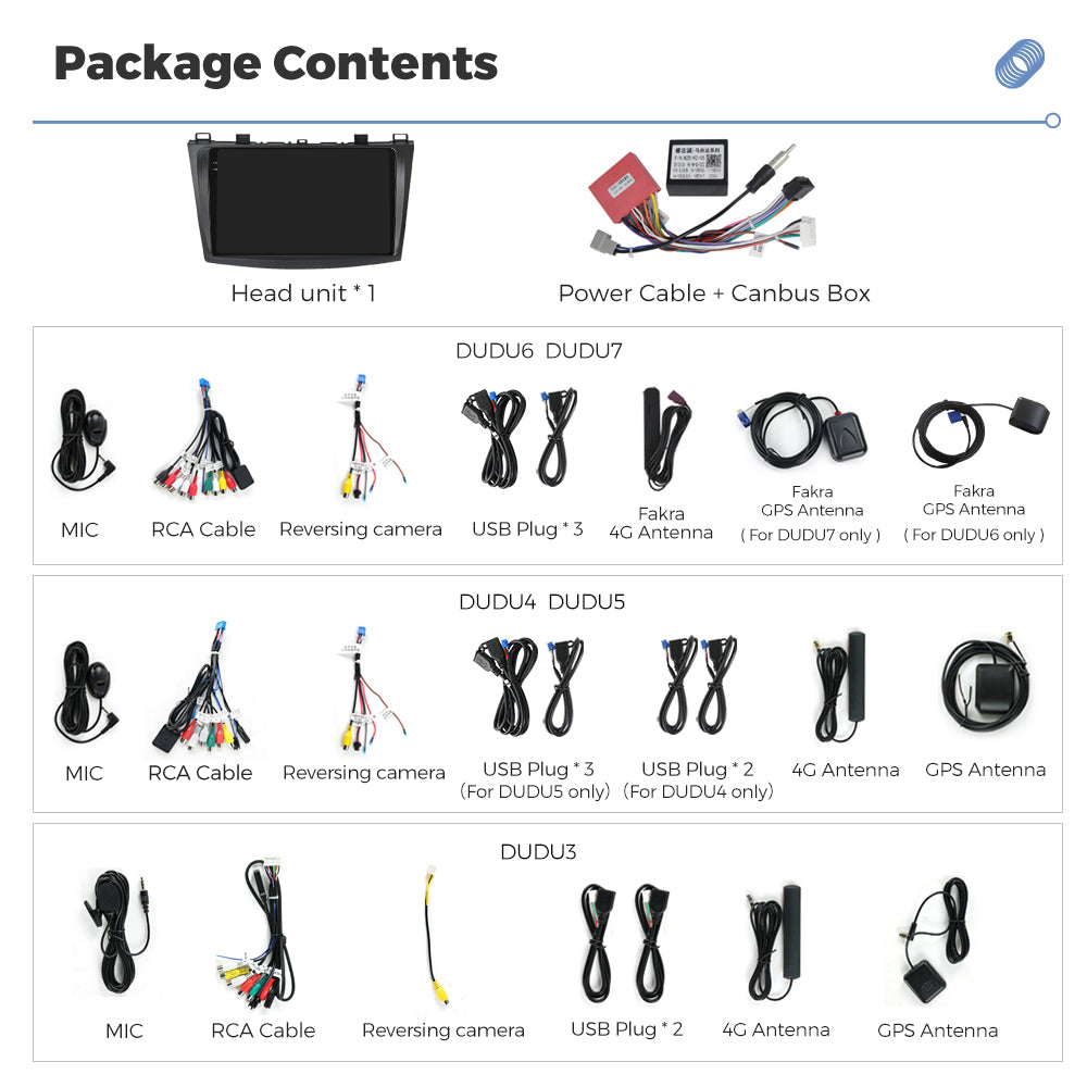 DUDU7 Mazda 3 2010-2012 Head Unit Car Stereo | Apple CarPlay & Android Auto