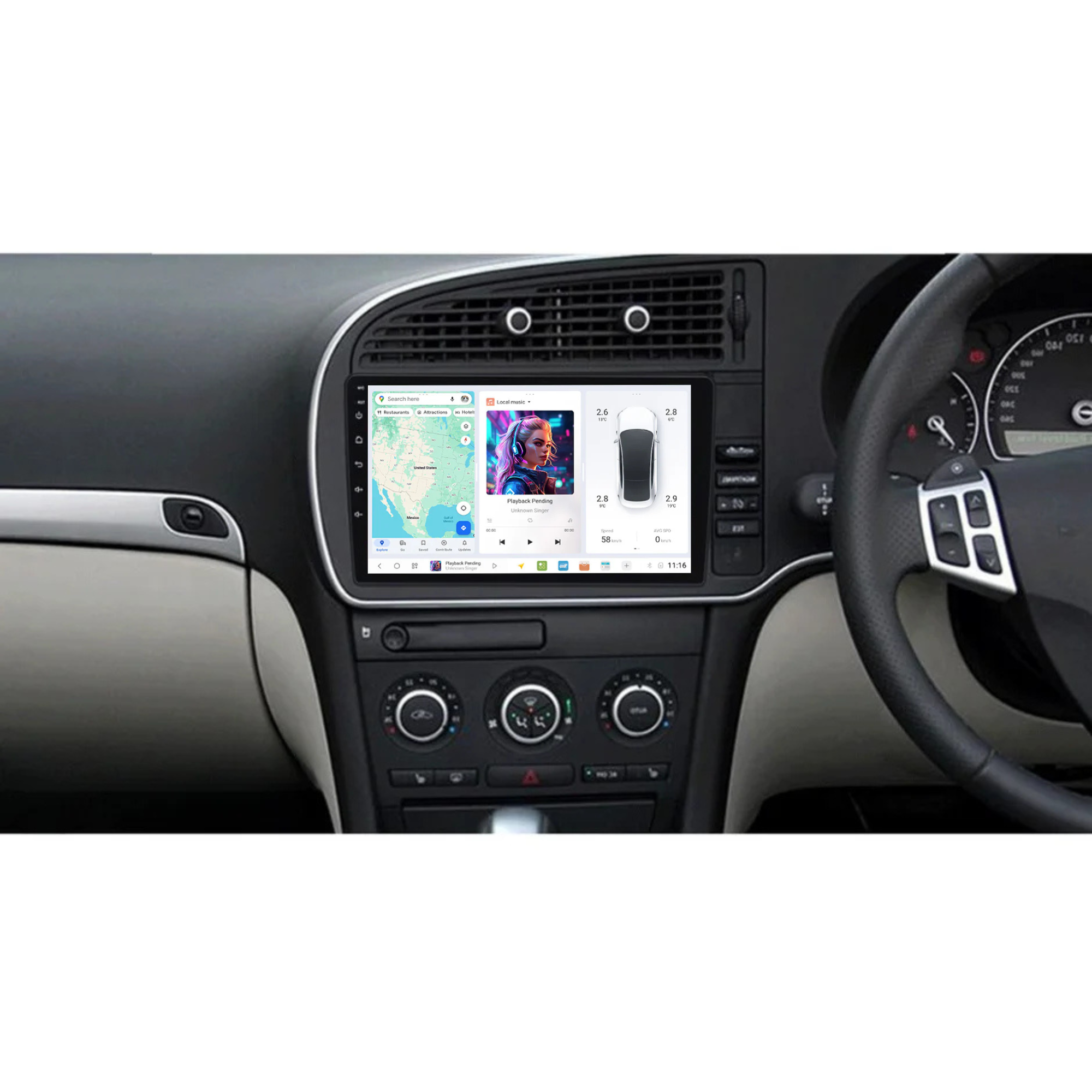 DUDU7 Saab 93 9-3 2006-2011 Head Unit Car Stereo | Apple CarPlay & Android Auto