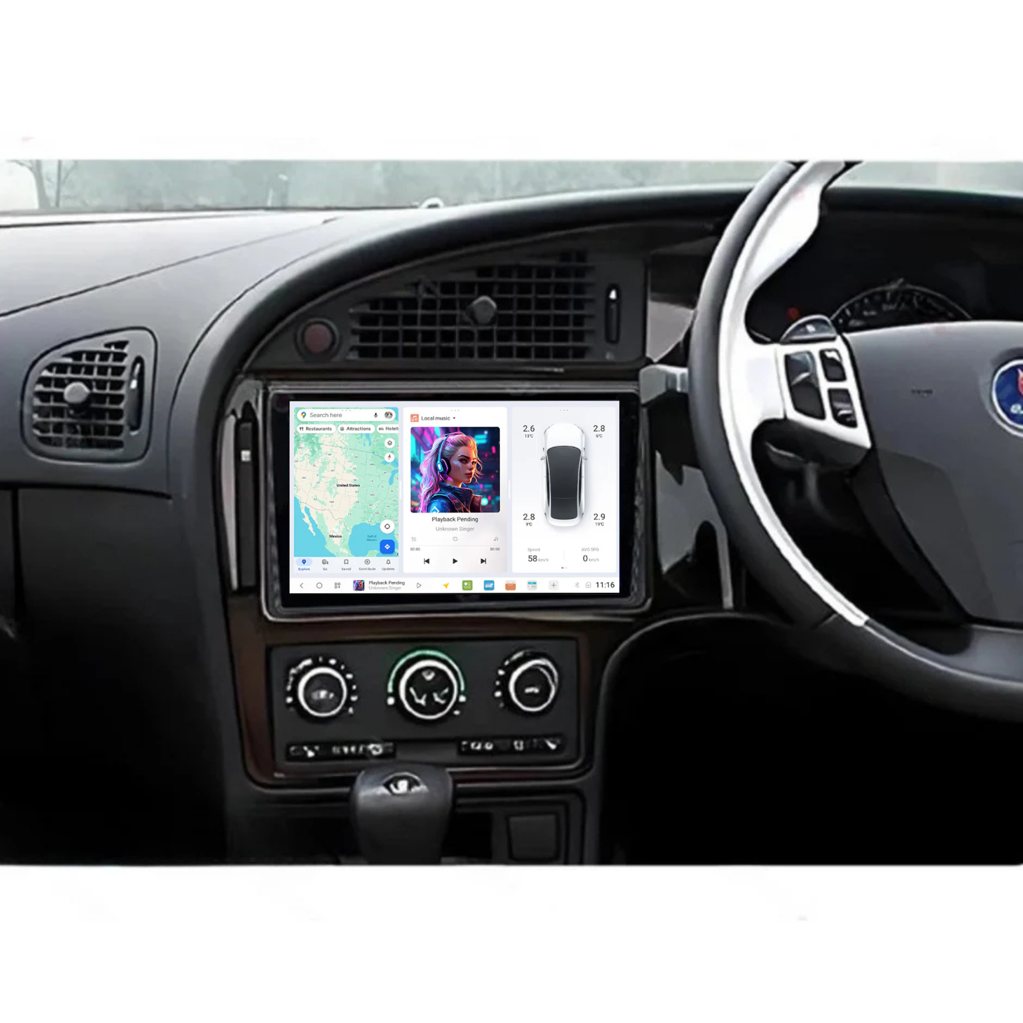 DUDU7 Saab 95 9-5 2005-2011 Head Unit Car Stereo | Apple CarPlay & Android Auto
