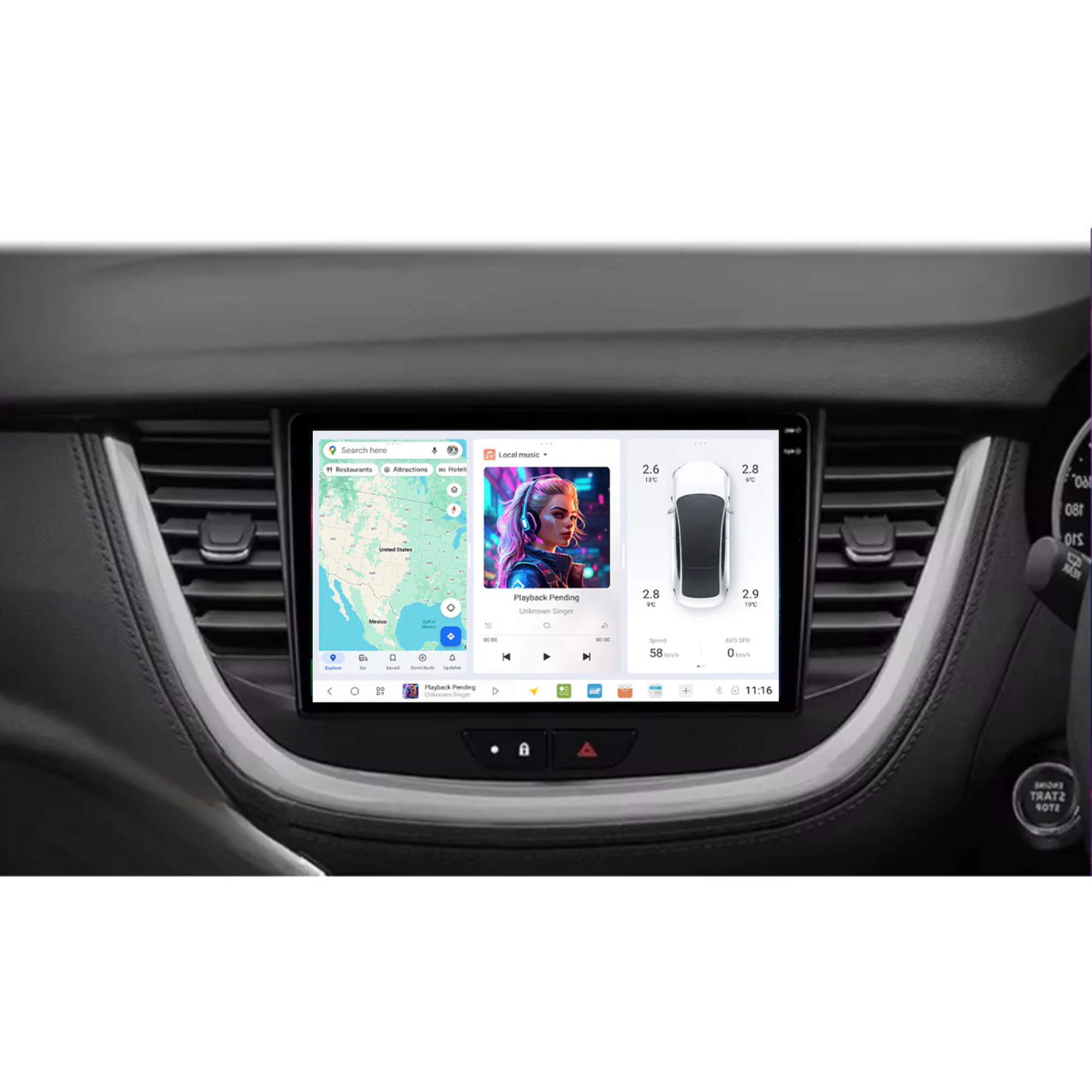 DUDU7 Vauxhall Grandland & X Crossland & X Crossland 2016-2024 Head Unit Car Stereo | Apple CarPlay & Android Auto