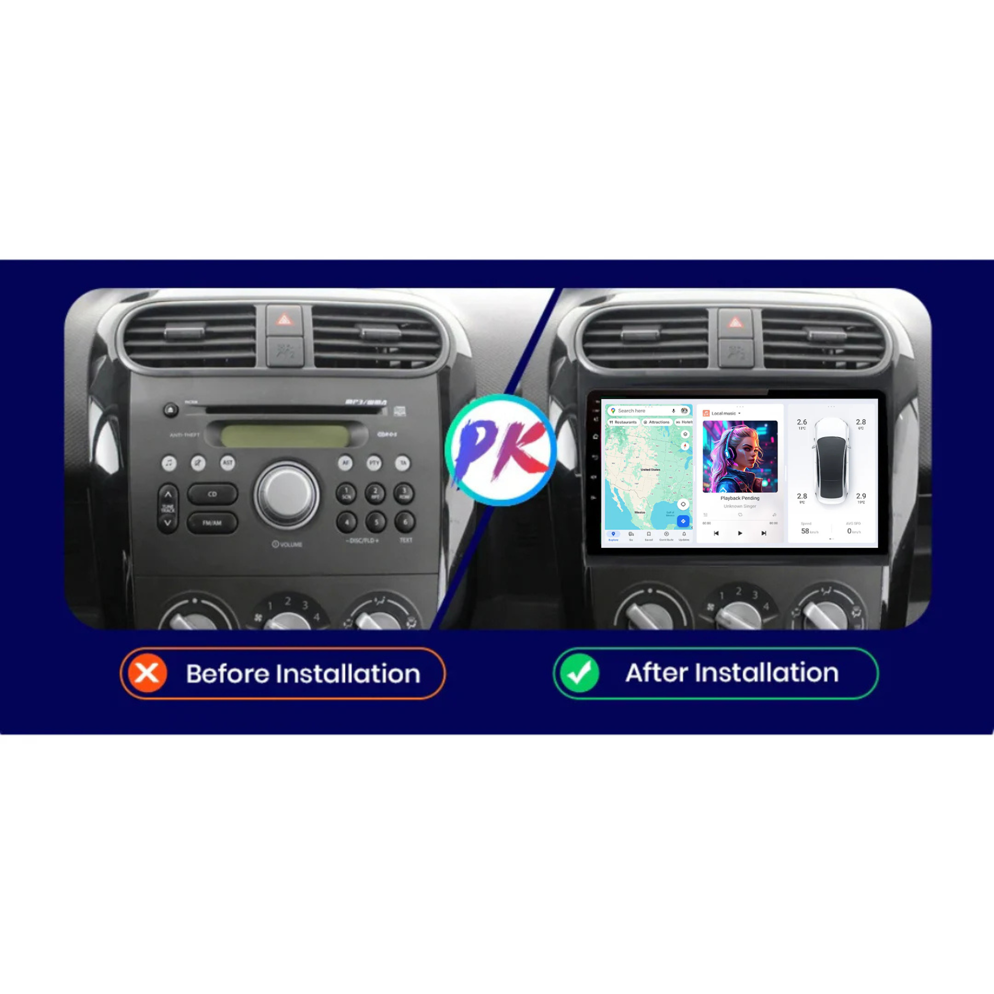 DUDU7 Suzuki Splash & Vauxhall Agila 2008-2014 Head Unit Car Stereo | Apple CarPlay & Android Auto