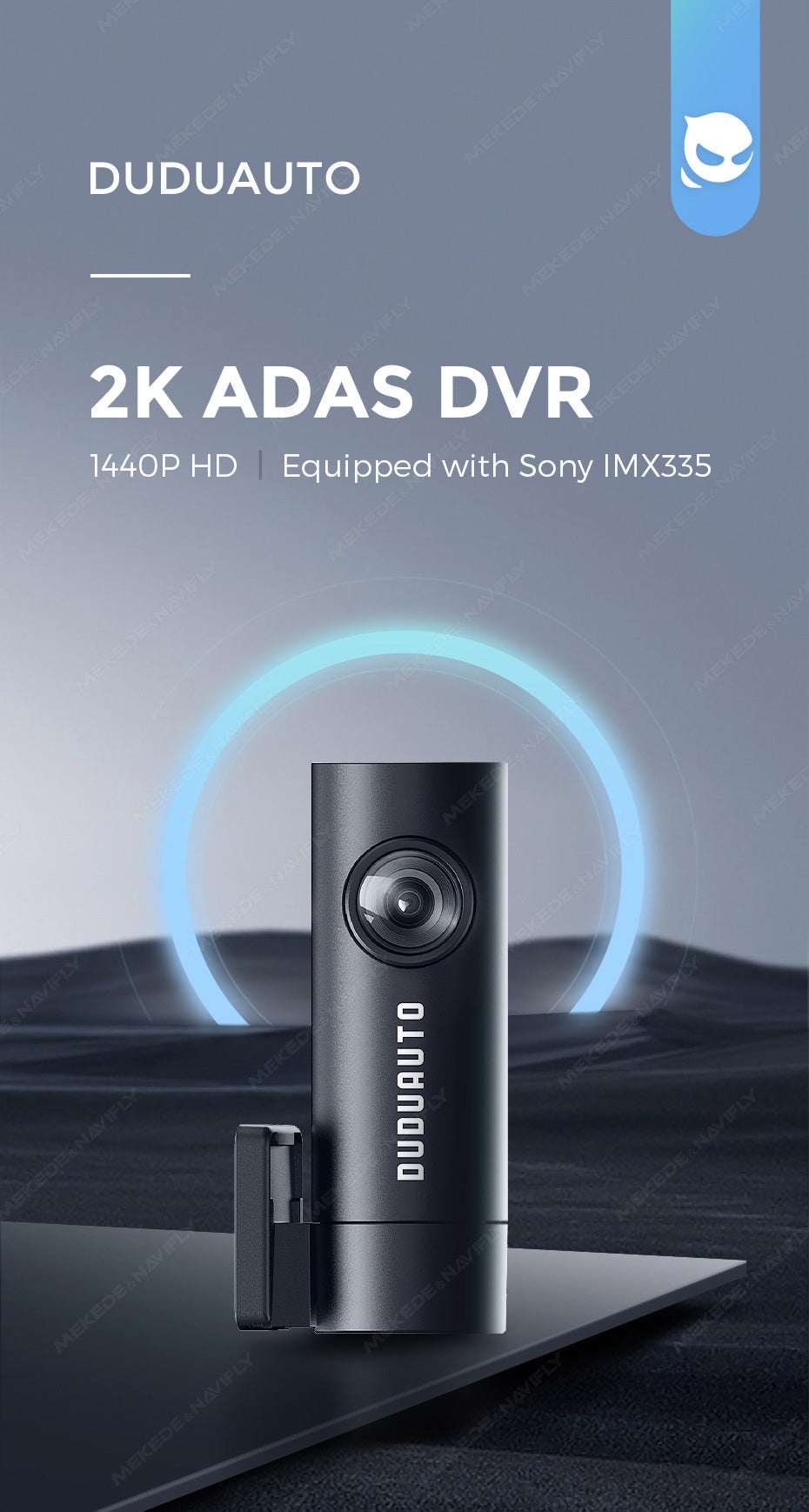2K ADAS DVR | Sony IMX335 | 1440P Dash Camera | Anti-Collision & Lane Assist | 360° Rotatable