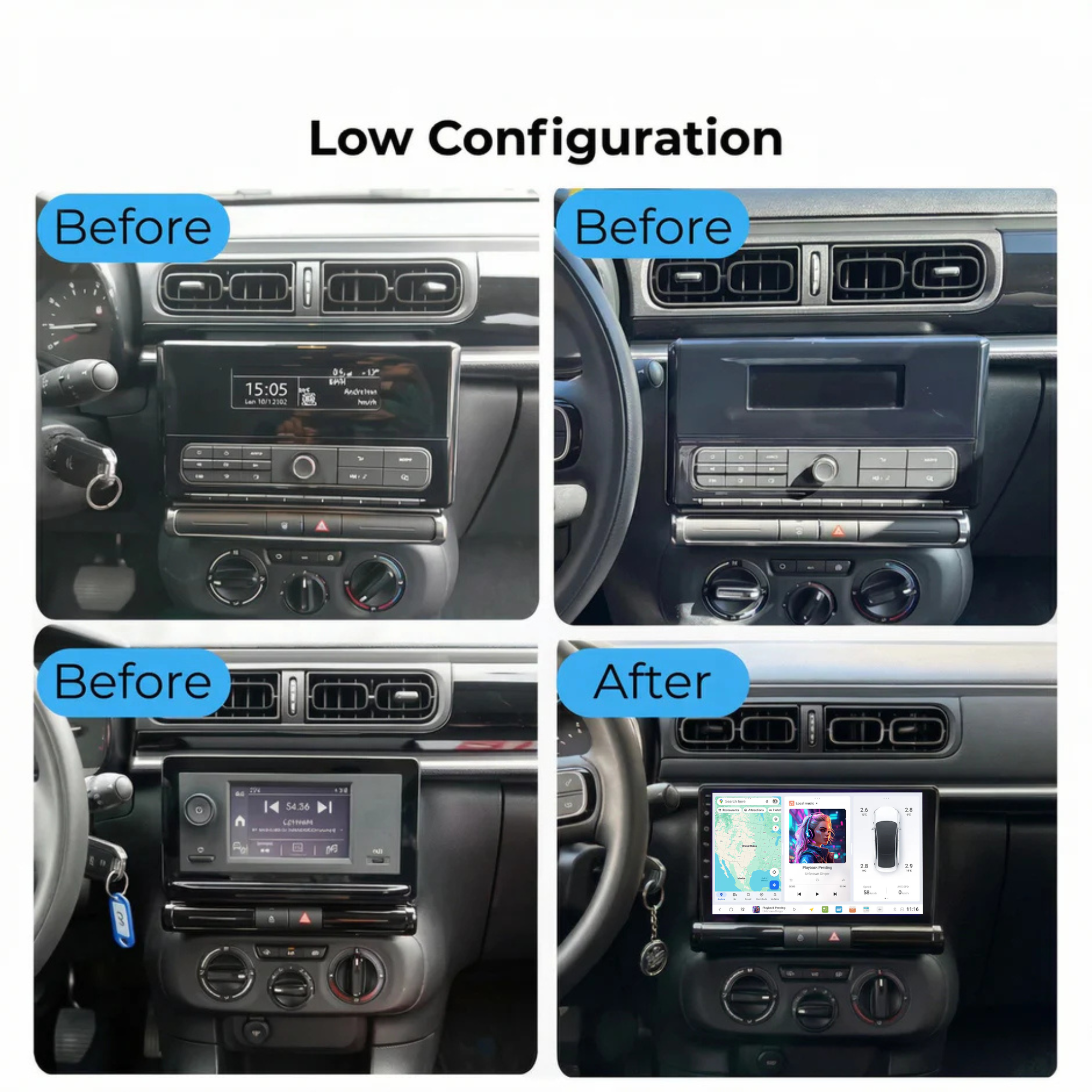 DUDU7 Citroen C3 & C3 Aircross 2017-2023 Head Unit Car Stereo | Apple CarPlay & Android Auto