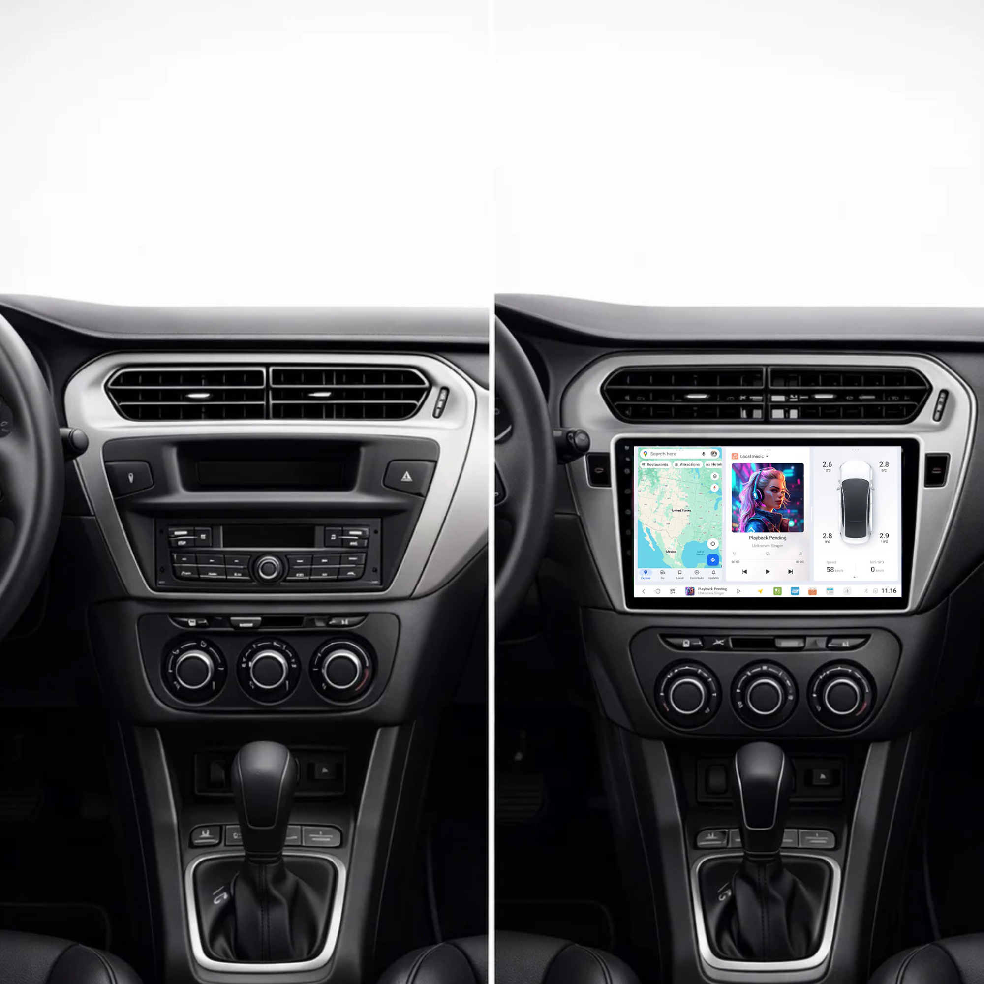 DUDU7 Citroen C-Elysee & Peugeot 301 2014-2018 Head Unit Car Stereo | Apple CarPlay & Android Auto