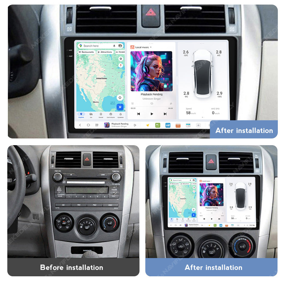 DUDU7 Toyota Auris Corolla 2006-2013 Head Unit Car Stereo | Apple CarPlay & Android Auto