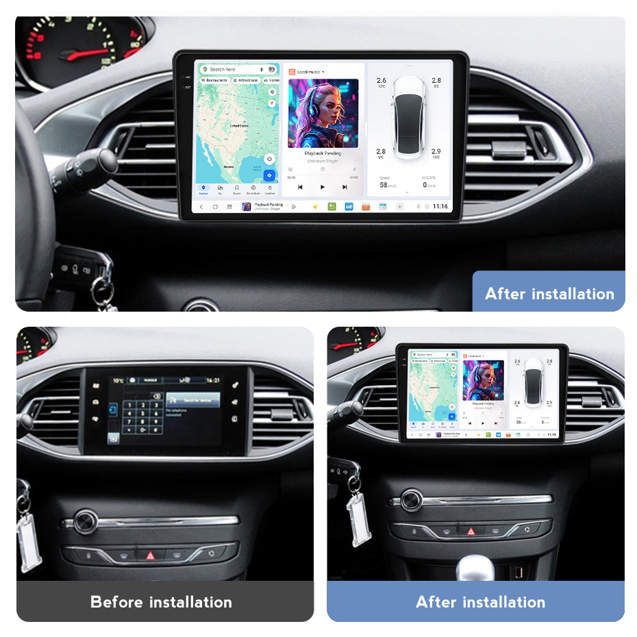DUDU7 Peugeot 308 2013-2018 Head Unit Car Stereo | Apple CarPlay & Android Auto