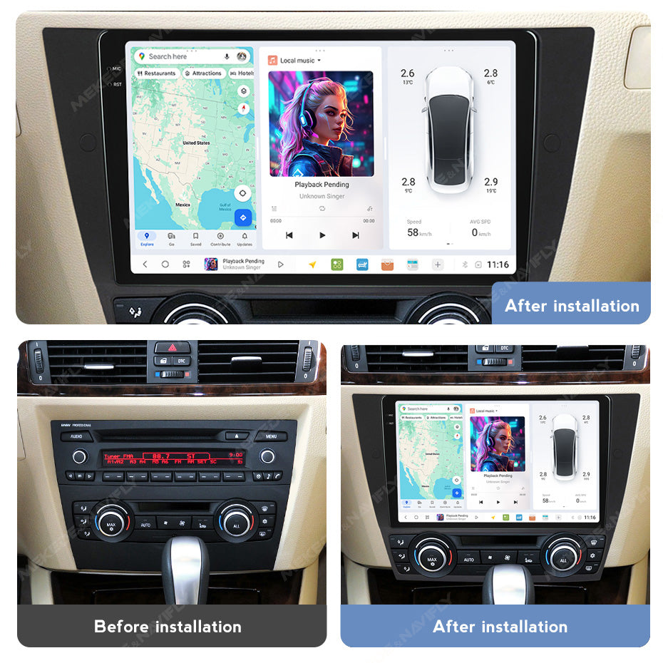 DUDU7 BMW 3 Series E90 2004-2013 Head Unit Car Stereo | Apple CarPlay & Android Auto