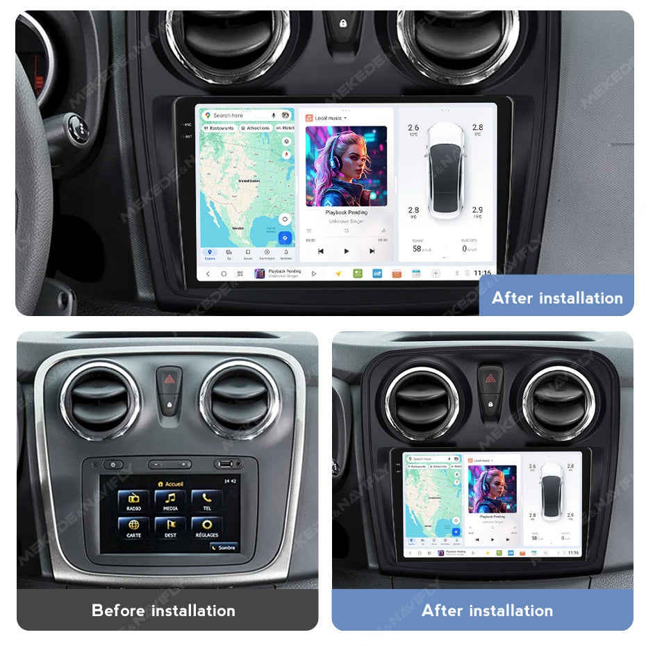 DUDU7 Dacia Logan Sandero 2012-2020  Head Unit Car Stereo | Apple CarPlay & Android Auto