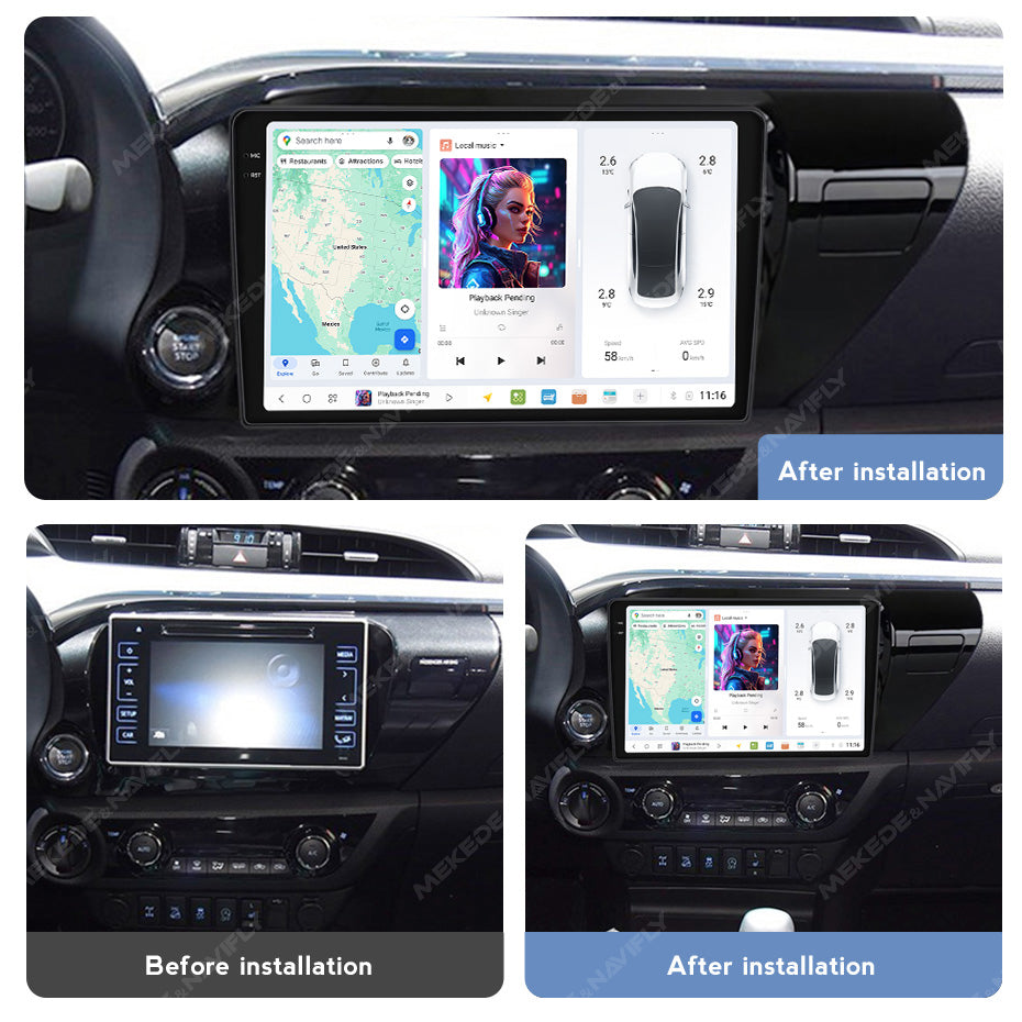 DUDU7 Toyota Hilux 2015-2020 Head Unit Car Stereo | Apple CarPlay & Android Auto