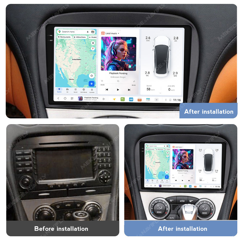 DUDU7 Mercedes SL Head Unit Car Stereo | Apple CarPlay & Android Auto