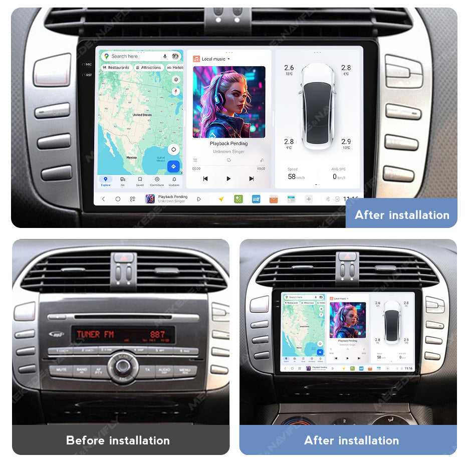 DUDU7 Fiat Bravo 2007-2012 Head Unit Car Stereo | Apple CarPlay & Android Auto