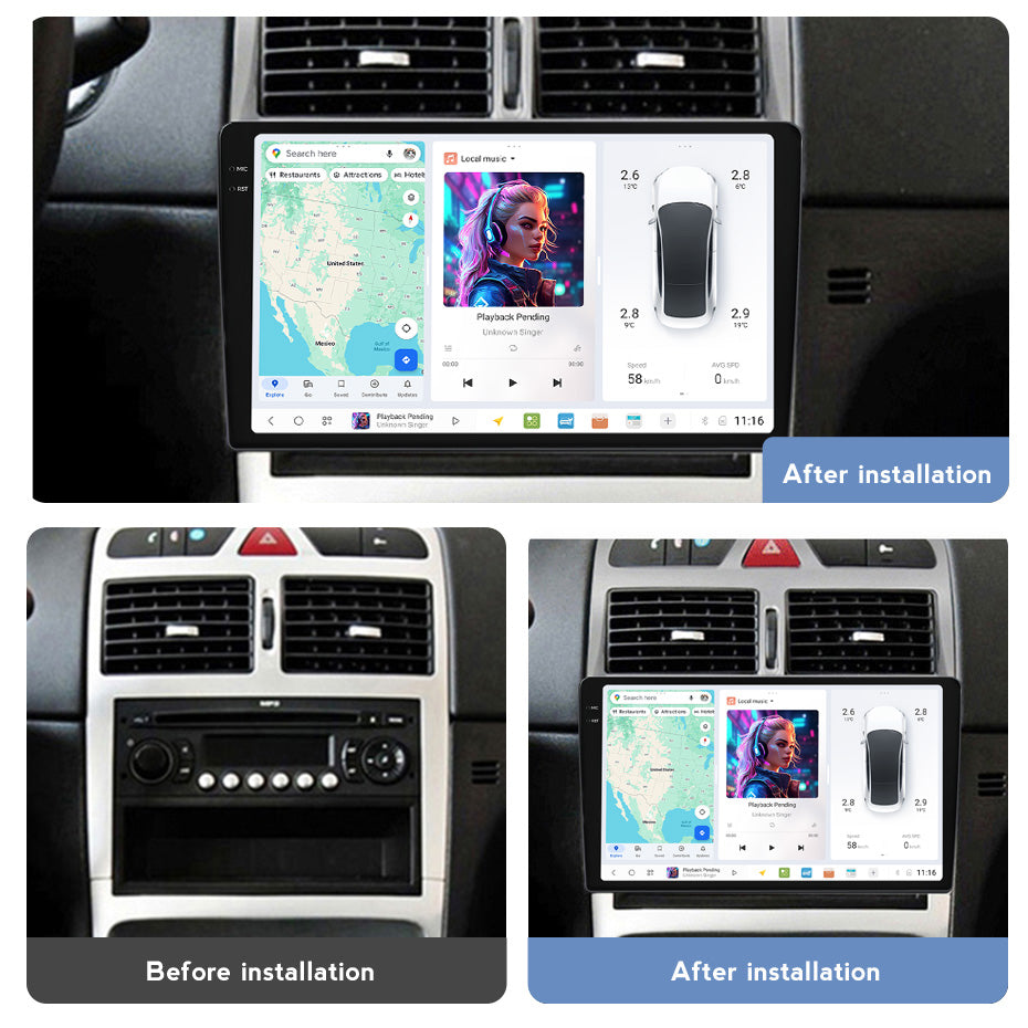 DUDU7 Peugeot 307 307CC 2007-2015 Head Unit Car Stereo | Apple CarPlay & Android Auto