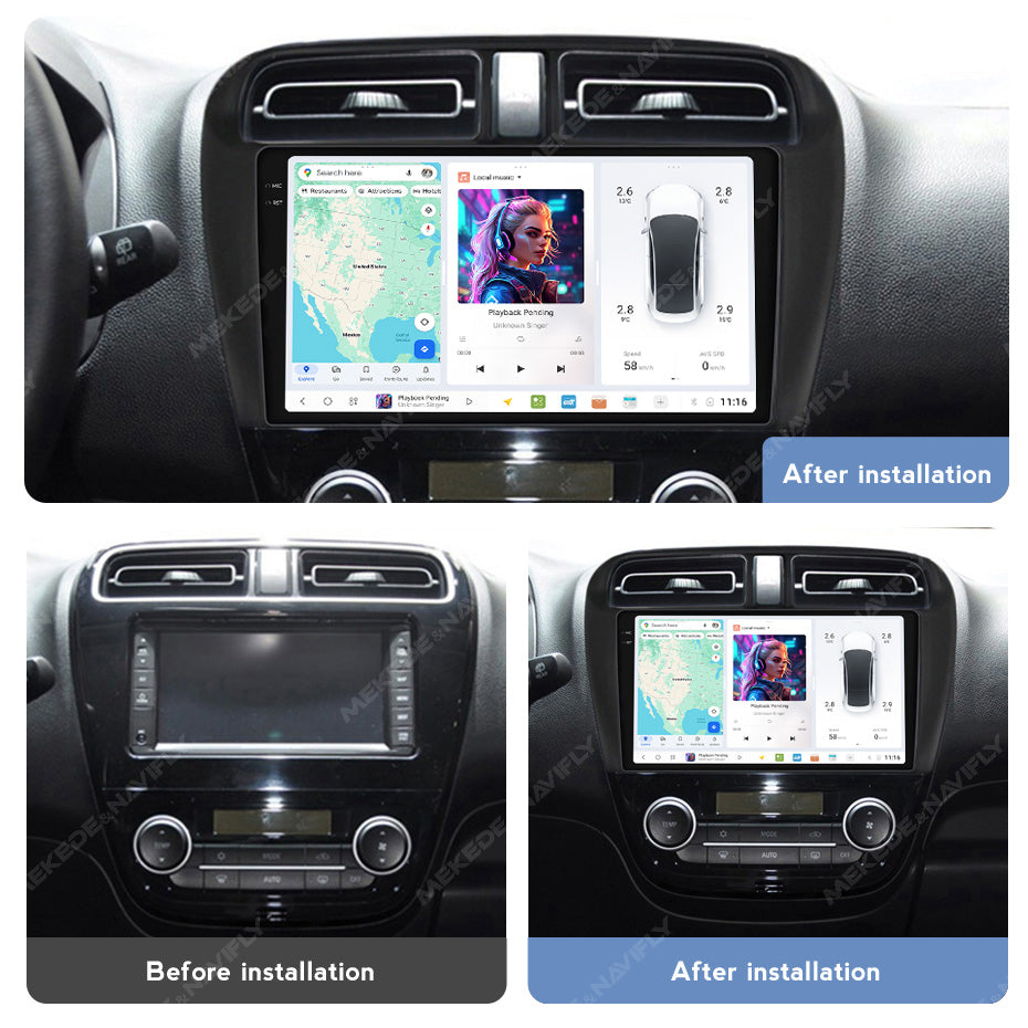 DUDU7 Mitsubishi Mirage 2012-2018 Head Unit Car Stereo | Apple CarPlay & Android Auto