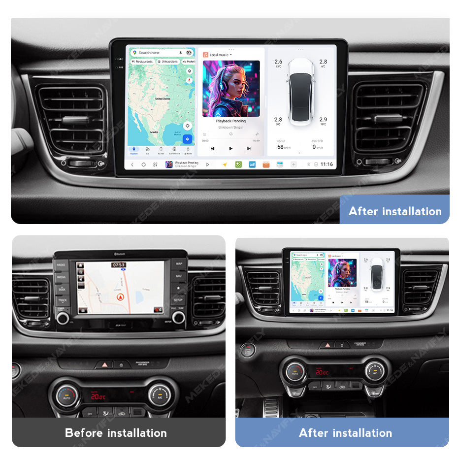 DUDU7 Kia Rio 2017-2019 Head Unit Car Stereo | Apple CarPlay & Android Auto