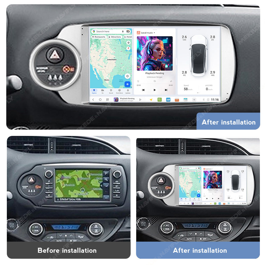 DUDU7 Toyota Yaris 2012-2017 Head Unit Car Stereo | Apple CarPlay & Android Auto RHD