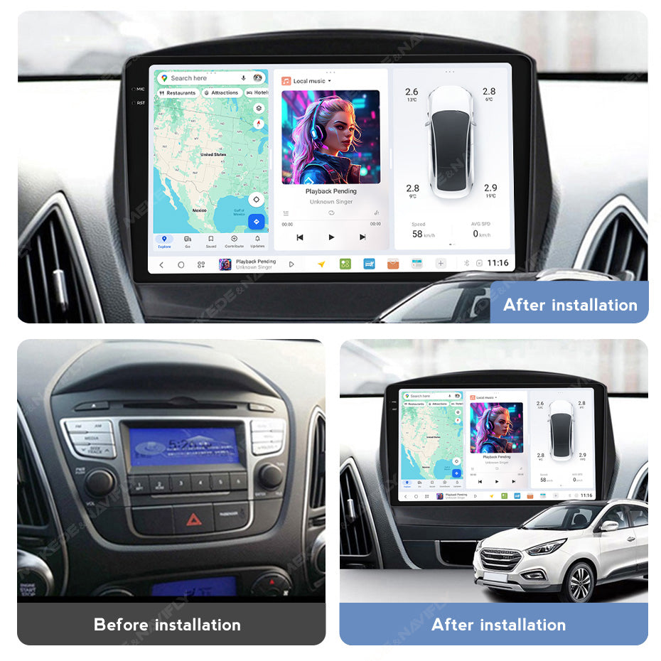 DUDU7 Hyundai Tucson ix35 2009-2015 Head Unit Car Stereo | Apple CarPlay & Android Auto