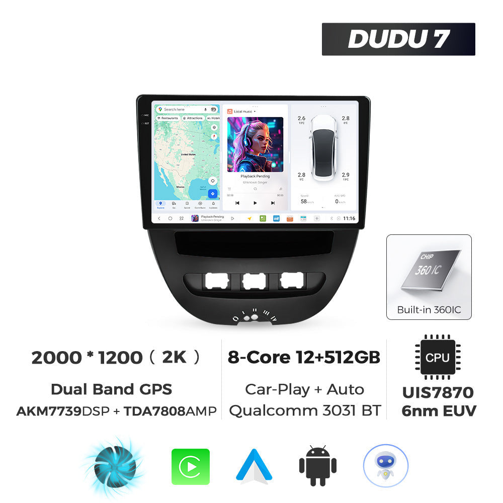 DUDU7 Citroen C1 Peugeot 107 Toyota Aygo 2005-2014 Head Unit Car Stereo | Apple CarPlay & Android Auto