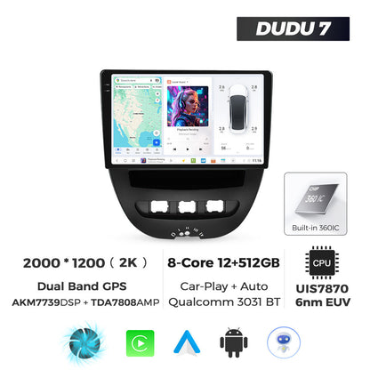 DUDU7 Citroen C1 Peugeot 107 Toyota Aygo 2005-2014 Head Unit Car Stereo | Apple CarPlay & Android Auto