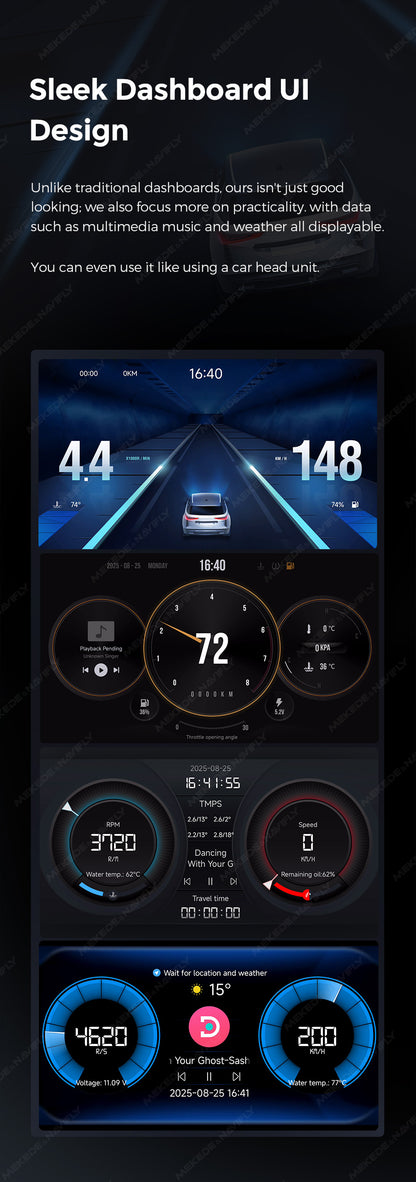 OBD-II Adapter | Bluetooth 5.1 | Direct Display on Head Unit | Real-Time Vehicle Data
