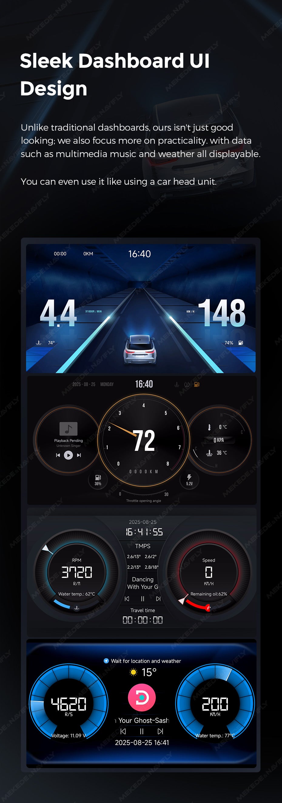 OBD-II Adapter | Bluetooth 5.1 | Direct Display on Head Unit | Real-Time Vehicle Data