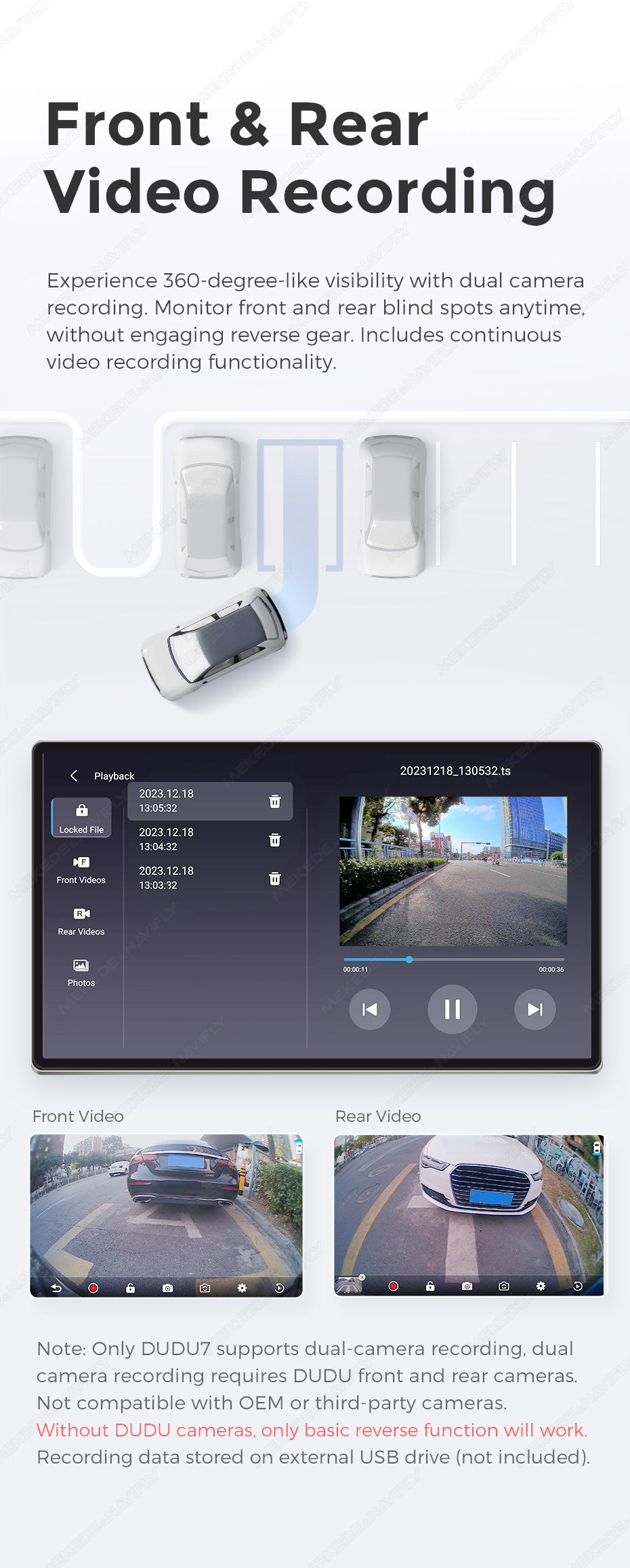Front & Rear Parking and Recording Cameras | Sony IMX662 | Full HD | IP67