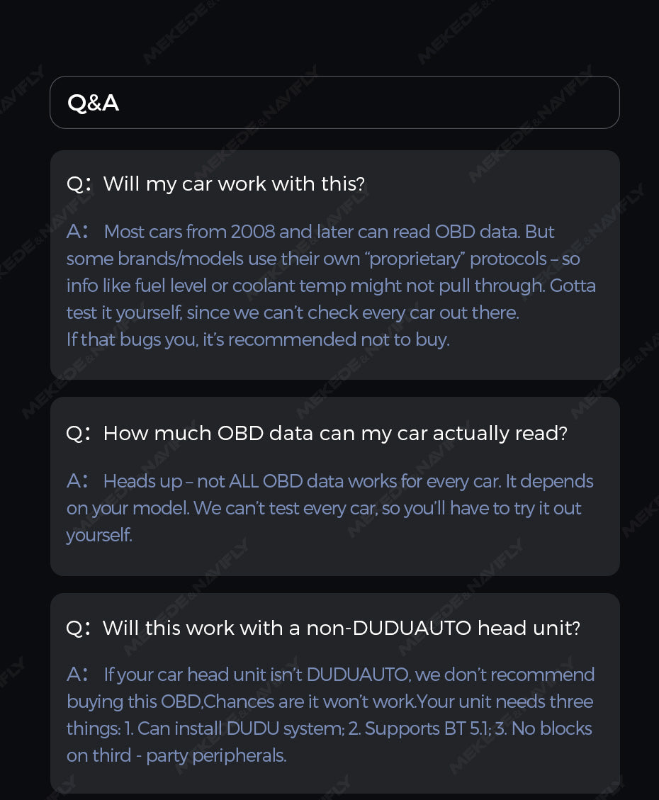 OBD-II Adapter | Bluetooth 5.1 | Direct Display on Head Unit | Real-Time Vehicle Data