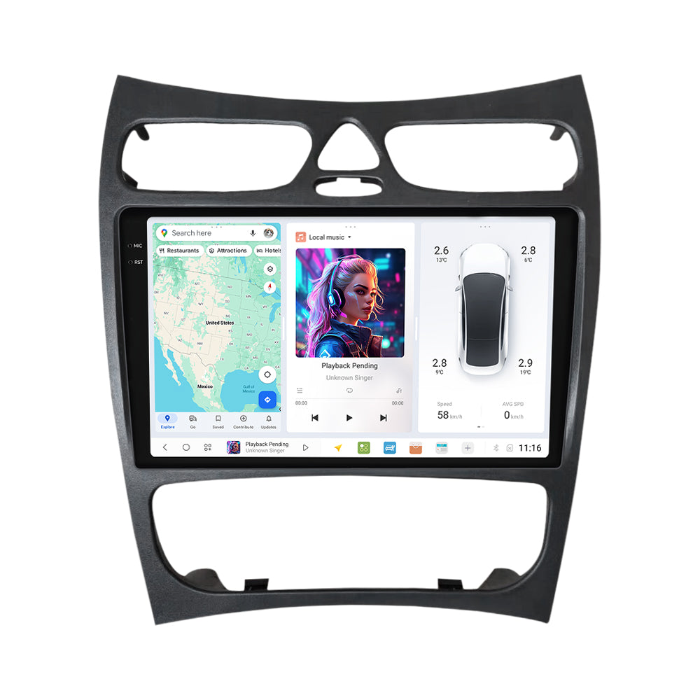 DUDU7 Mercedes CLK 2002-2005 Head Unit Car Stereo | Apple CarPlay & Android Auto