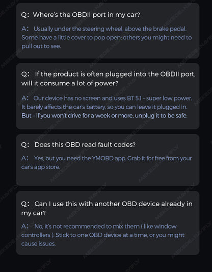 OBD-II Adapter | Bluetooth 5.1 | Direct Display on Head Unit | Real-Time Vehicle Data