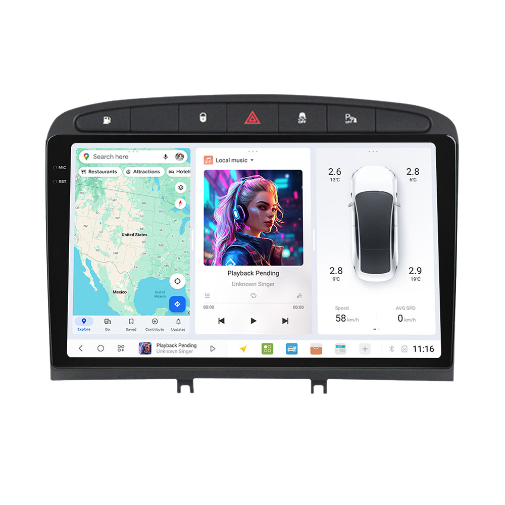 DUDU7 Peugeot 308 308SW 408 2007-2013 Head Unit Car Stereo | Apple CarPlay & Android Auto