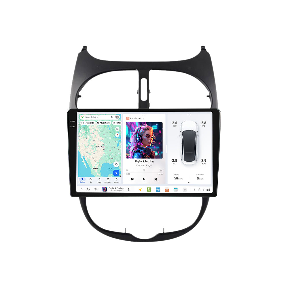 DUDU7 Peugeot 206 206 CC 1998-2010 Head Unit Car Stereo | Apple CarPlay & Android Auto