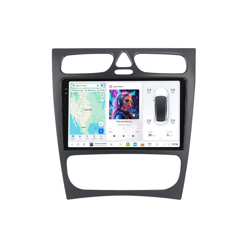 DUDU7 Mercedes C-Class 2000-2004 Head Unit Car Stereo | Apple CarPlay & Android Auto