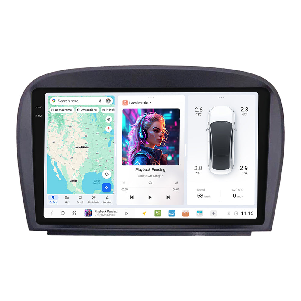 DUDU7 Mercedes SL Head Unit Car Stereo | Apple CarPlay & Android Auto