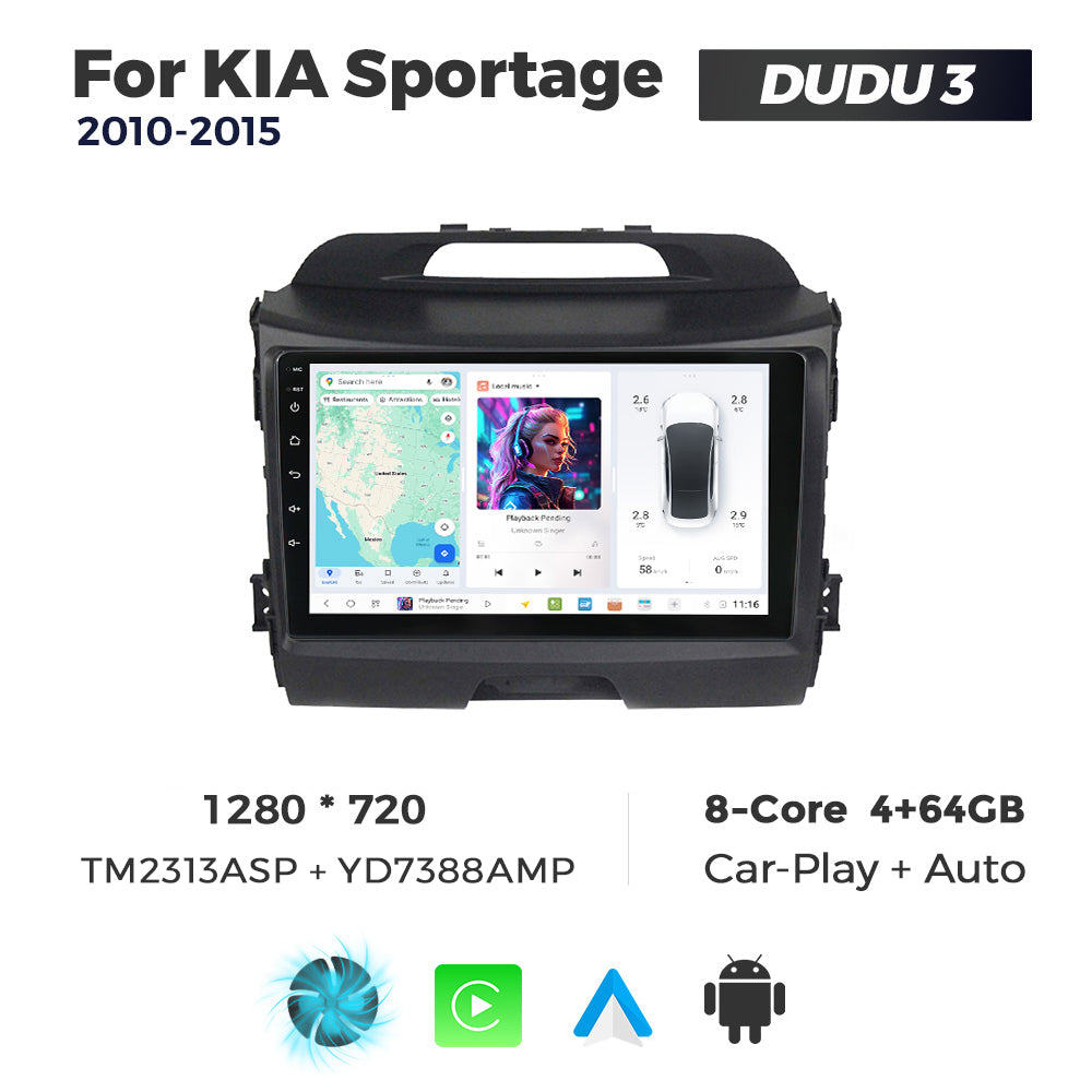 DUDU7 Kia Sportage 2010-2015 Head Unit Car Stereo | Apple CarPlay & Android Auto