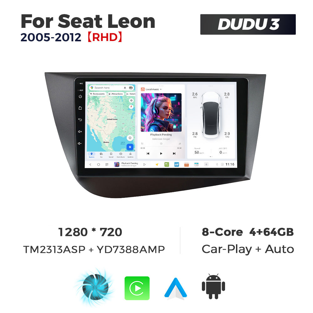 DUDU7 Seat Leon 2005-2012 Head Unit Car Stereo | Apple CarPlay & Android Auto