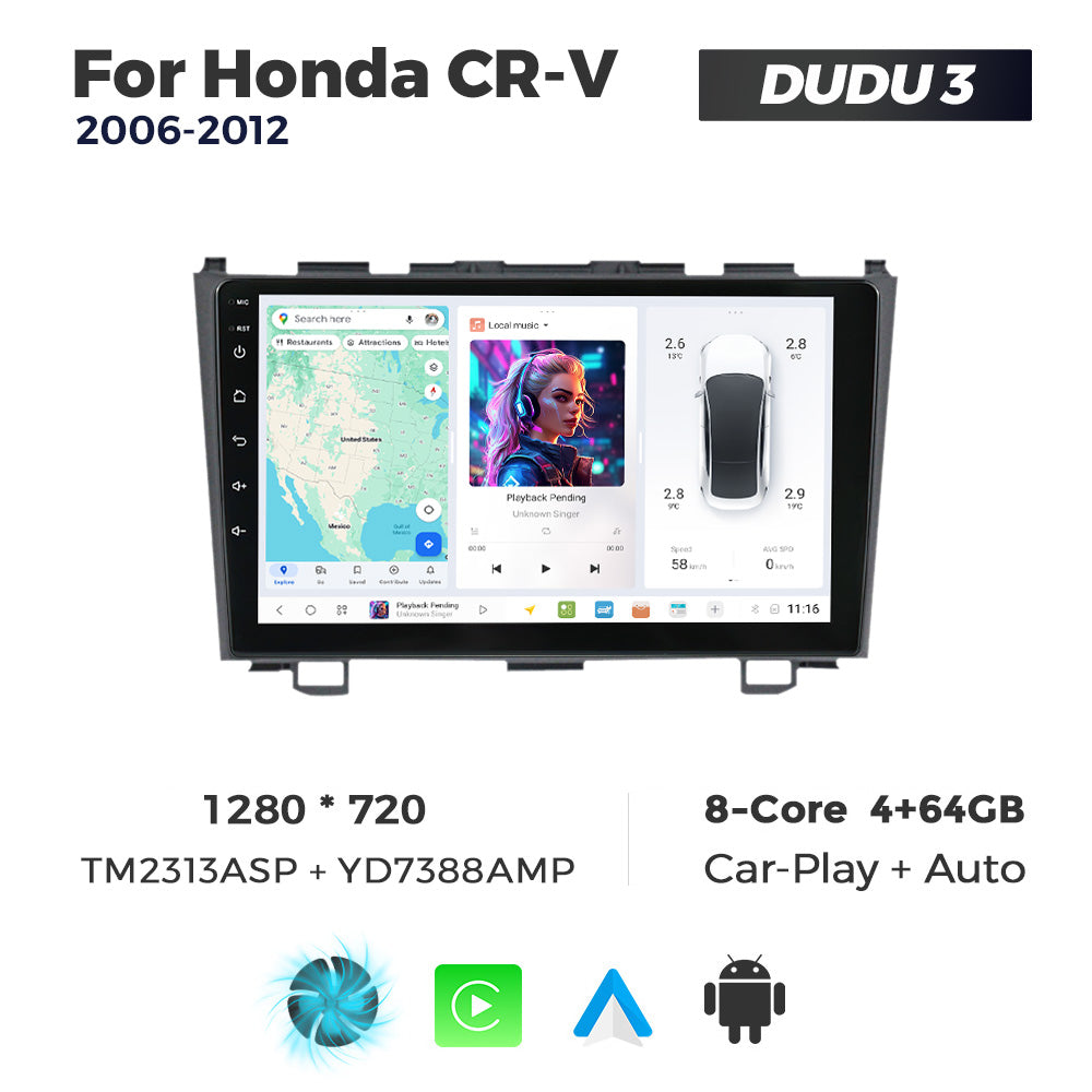 DUDU7 Honda CRV 2006-2012 Head Unit Car Stereo | Apple CarPlay & Android Auto