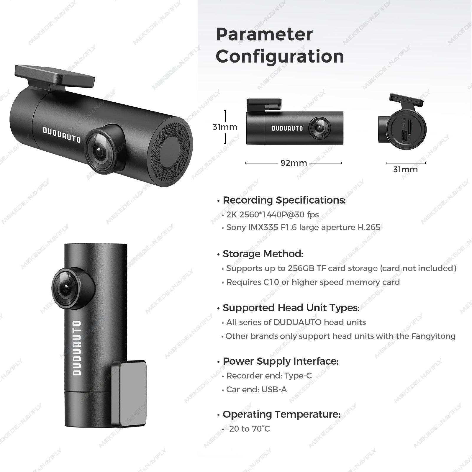 2K ADAS DVR | Sony IMX335 | 1440P Dash Camera | Anti-Collision & Lane Assist | 360° Rotatable