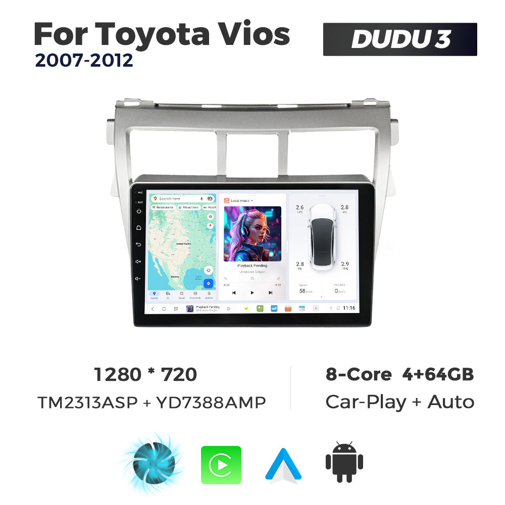 DUDU7 Toyota Verso 2007-2012 Head Unit Car Stereo | Apple CarPlay & Android Auto