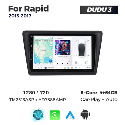 DUDU7 Skoda Rapid 2013-2017 Head Unit Car Stereo | Apple CarPlay & Android Auto