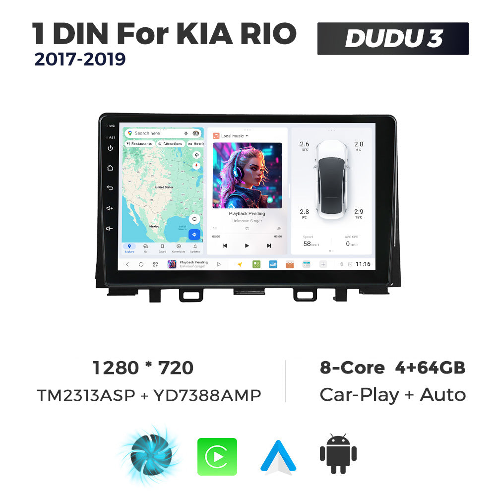 DUDU7 Kia Rio 2017-2019 Head Unit Car Stereo | Apple CarPlay & Android Auto