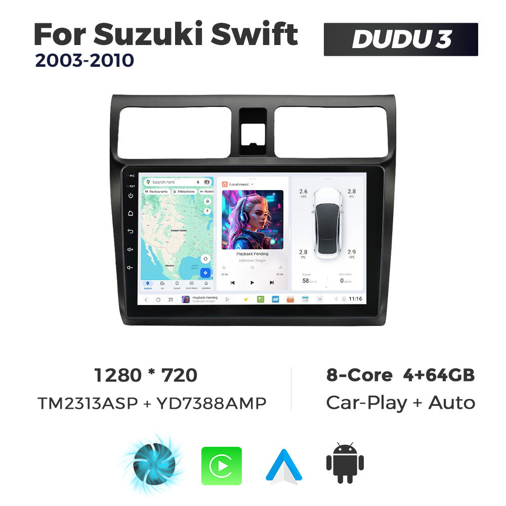 DUDU7 Suzuki Swift 2003-2010 Head Unit Car Stereo | Apple CarPlay & Android Auto