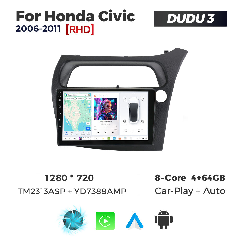 DUDU7 Honda Civic 2006-2011 Head Unit Car Stereo | Apple CarPlay & Android Auto