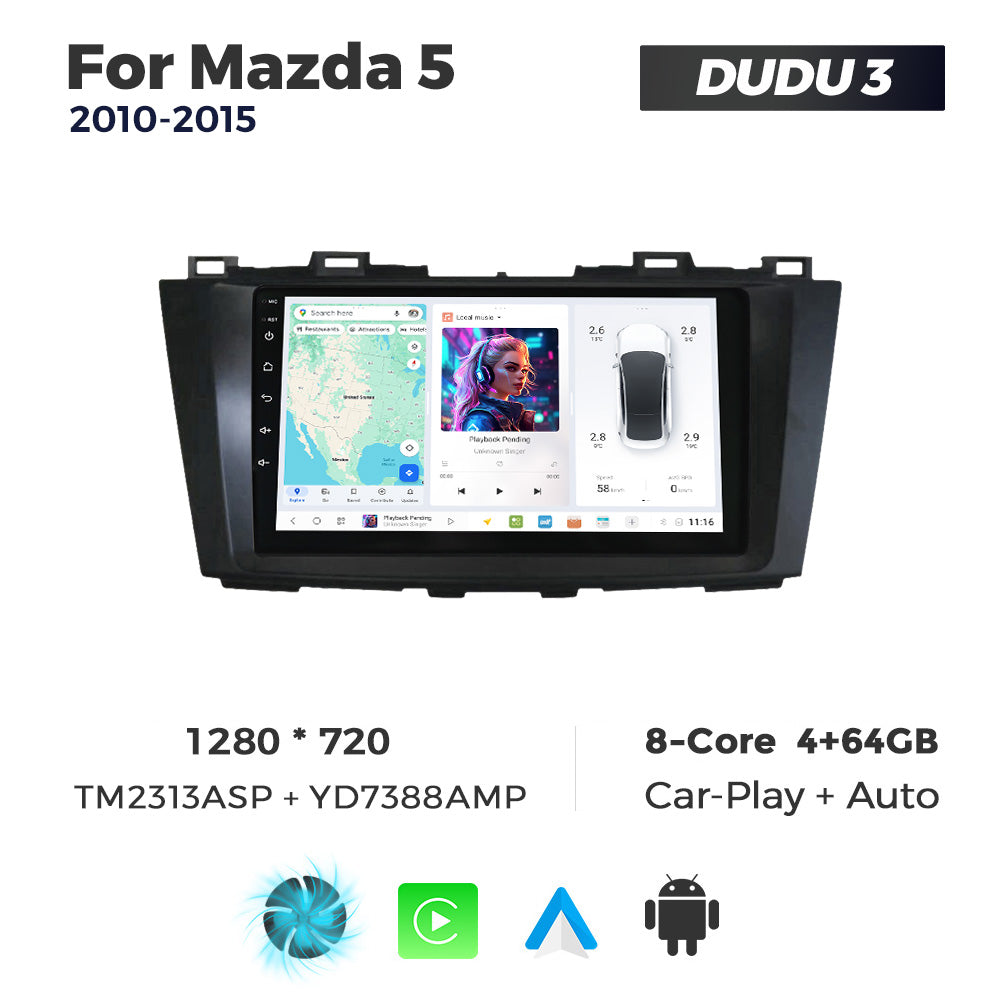 DUDU7 Mazda 5 2010-2015 Head Unit Car Stereo | Apple CarPlay & Android Auto