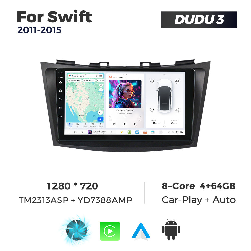 DUDU7 Suzuki Swift 2011-2015 Head Unit Car Stereo | Apple CarPlay & Android Auto