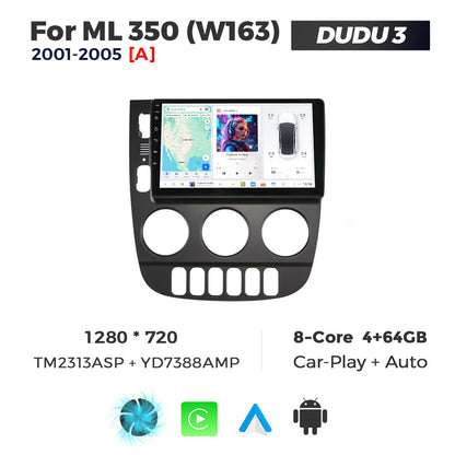DUDU7 Mercedes ML 2001-2005 Head Unit Car Stereo | Apple CarPlay & Android Auto