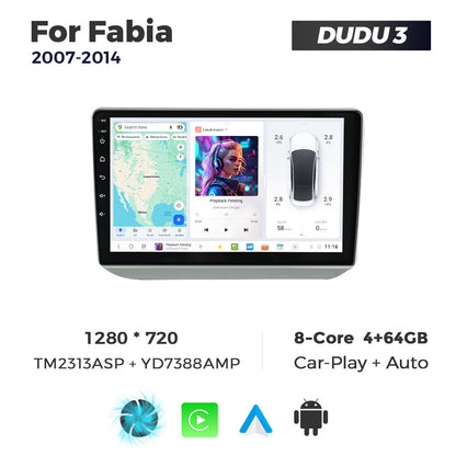 DUDU7 Skoda Fabia 2007-2014 Head Unit Car Stereo | Apple CarPlay & Android Auto