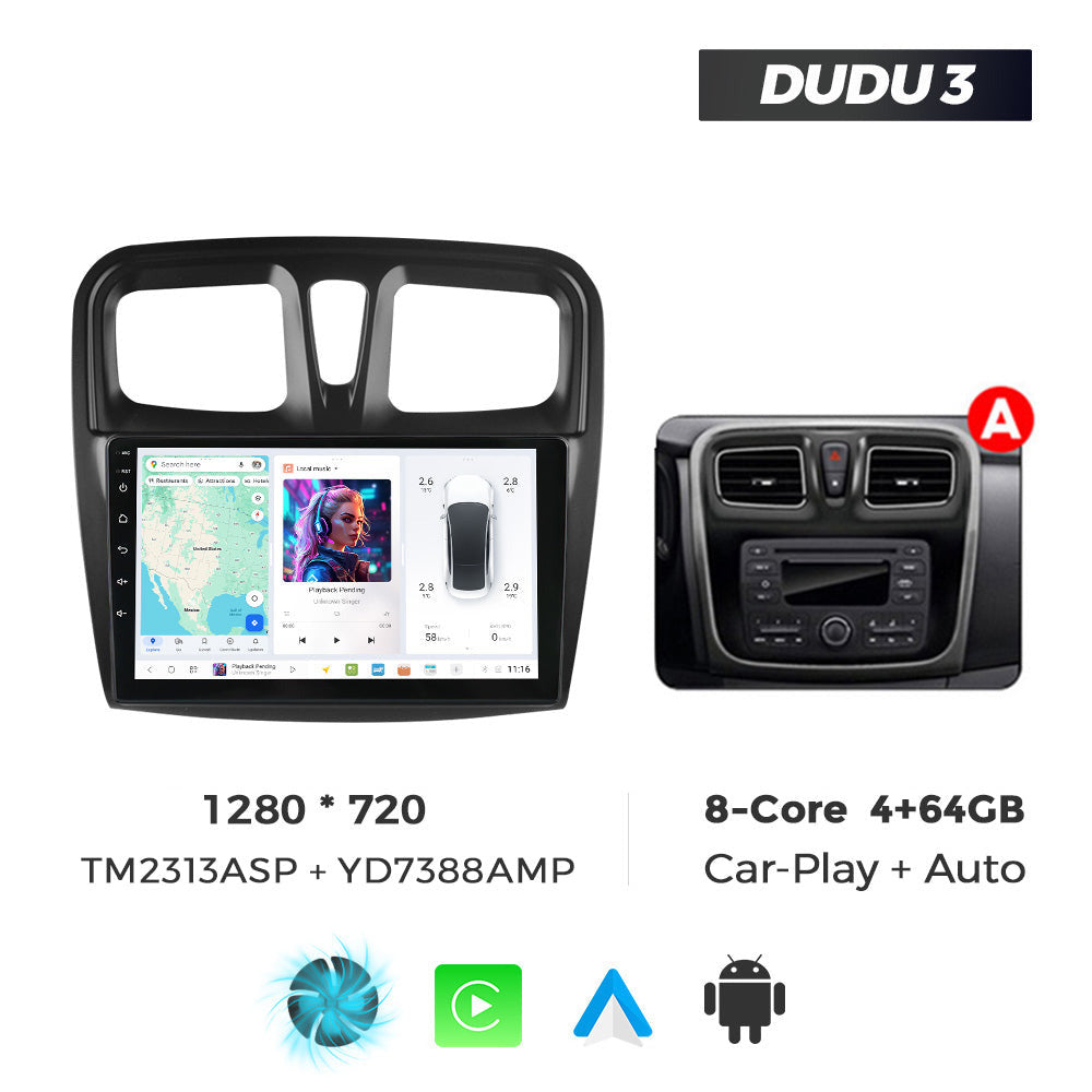 DUDU7 Dacia Logan Sandero 2012-2020  Head Unit Car Stereo | Apple CarPlay & Android Auto