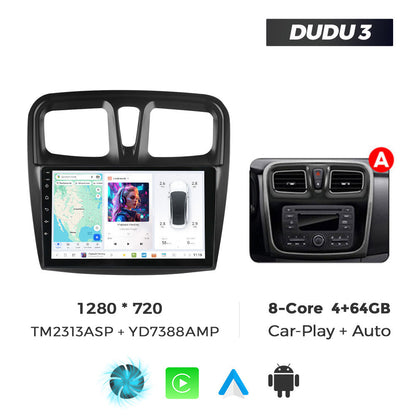 DUDU7 Dacia Logan Sandero 2012-2020  Head Unit Car Stereo | Apple CarPlay & Android Auto
