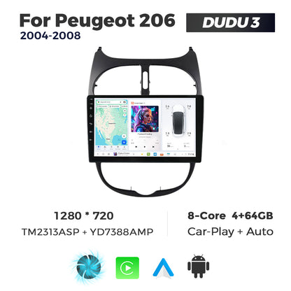 DUDU7 Peugeot 206 206 CC 1998-2010 Head Unit Car Stereo | Apple CarPlay & Android Auto