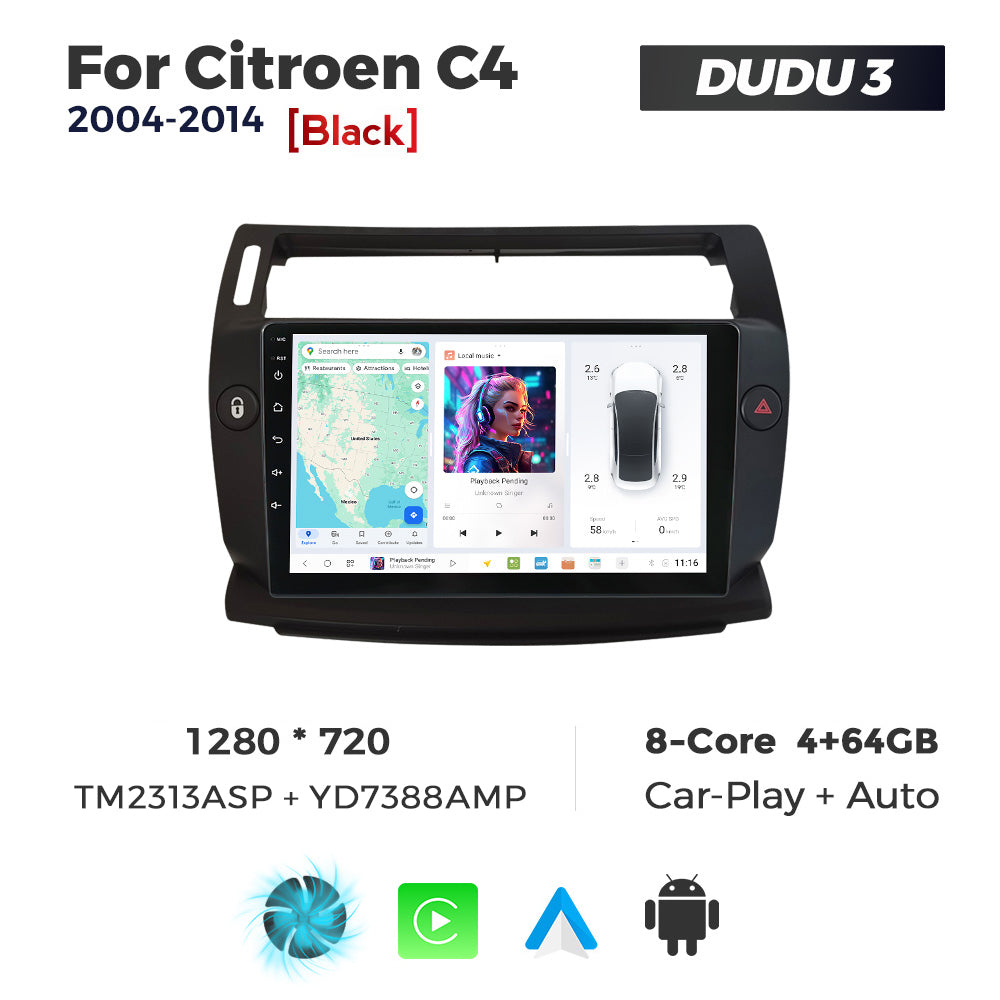 DUDU7 Citroen C4 2004-2014 Head Unit Car Stereo | Apple CarPlay & Android Auto