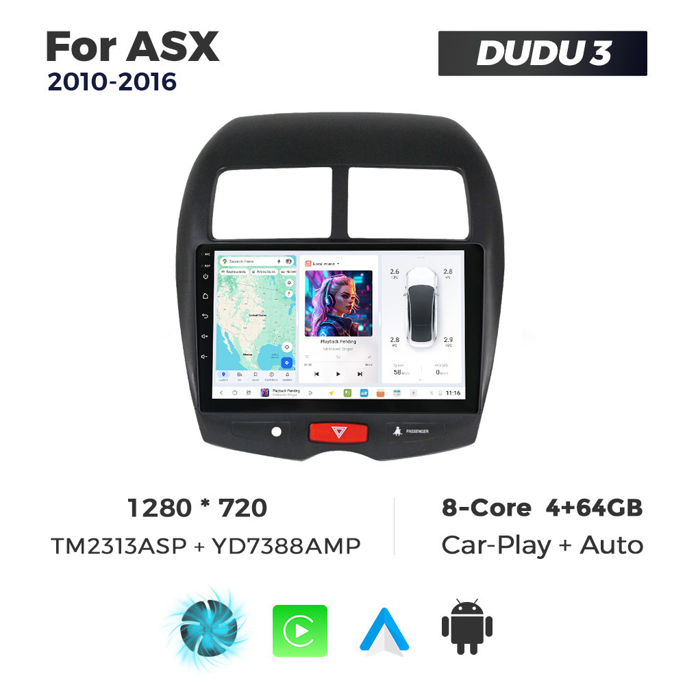 DUDU7 Citroen C4 Aircross Peugeot 4008 Mitsubishi Outlander Sport ASX 2010-2017 Head Unit Car Stereo | Apple CarPlay & Android Auto